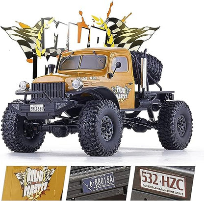 BEEZRC RocHobby 1/10 Atlas RC Crawler, 4WD with Lighting, 2.4GHz RC Rock Truck, Off Road Hobby Grade, Remote Control Car for Adults, Need to Complete with Battery (Yellow) - color: Yellow