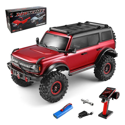 1/10 RC Crawler, 2.4G 4WD 11KMH High Speed Off-Road Car with Dual-Speed Modes, All-Terrain Car Rubber Tires, LED Lights(Metallic Red/Without Winch) - color: Metallic Red/Without Winch