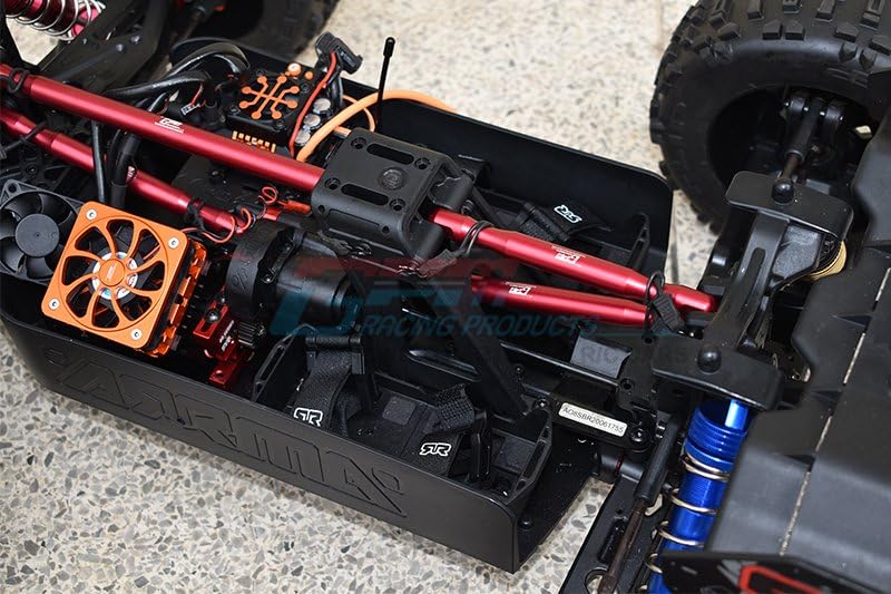 GPM Aluminum Front&Rear Support Brace Bar for ARRMA 1/5 Outcast 8S Blx Stunt Truck-Ara5810 (Red) - color: Red