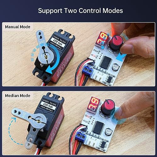 RC Digital Servo Tester 1 Channels Motor Servo Controller Centering Tool with Over-Current Protection & 2 Control Modes for RC Car Airplane Robots Tester Tool - color: Servo Tester 1ch