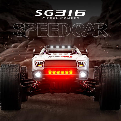 Levodan 49+mph Brushless Fast RC Car Adults, 1/16 2.4Ghz Waterproof Remote Control Car All-Terrain Crawler, 4 WD Offroad Truggy, 3 Batteries, Red, SG316MAX - color: 3 Batties(red)