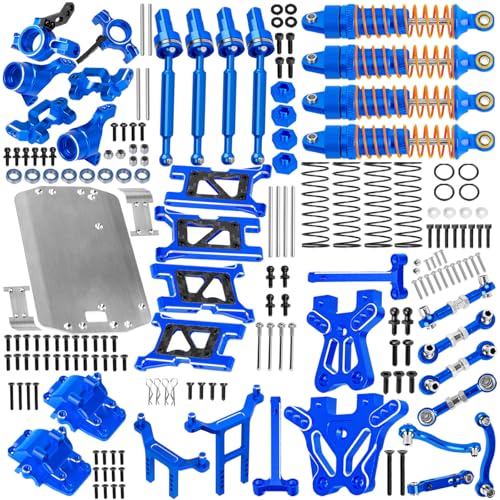 RC Upgrades Part for 1/18 LaTrax Teton,Chassis,A Arms,Drive Shaft Axles,Caster Block,Steering Blocks,Rear Stub Axle Carriers,Links,Differential Housing,Shocks,Shock Tower,Body Mounts,Navy Blue - color: (Navy Blue)
