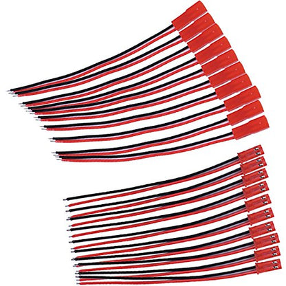 EBOOT 20 AWG JST Connector 2 Pin Male Female Connector Cable Wire, 10 Pairs | LED Strip RC Battery Wiring, 2-Pin Plug, 20AWG Wire, 10 Pairs Male Female JST Connectors