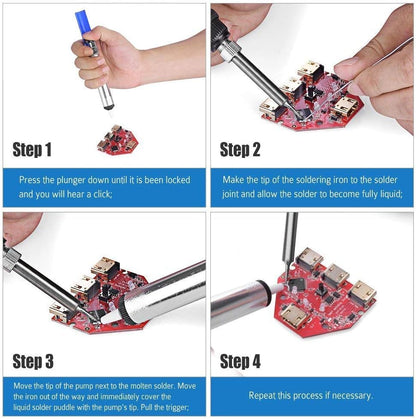 LDK Electric Soldering Iron Kit 60W, Adjustable Temperature Welding Tools | with 5pcs Tips, Desoldering Pump, Stand, Tweezers, Solder Tube, Screwdriver, Cutter and Carry Bag for Repaired Usage - color: Black