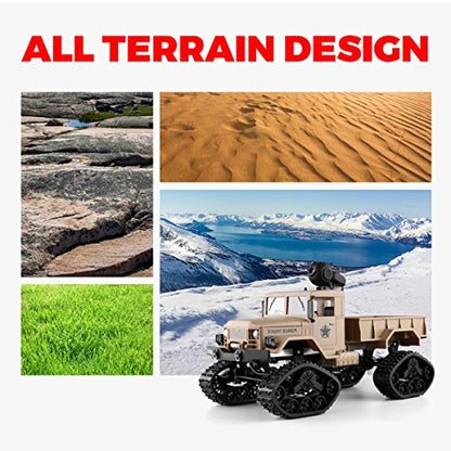 LONGET RC Hobby Toys Military Truck 4WD 2.4Ghz All Terrain Vehicle Off-Road Sport Cars Gifts for Kids and Adults