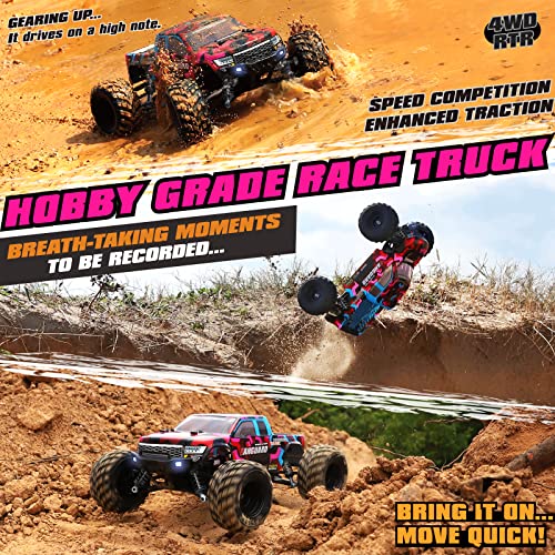 HAIBOXING 903 1:12 Scale Remote Control Truck, 38 km/h 4WD Off-Road RC Cars | Aluminum Oil-Filled Shocks, 4X4 RC Monster Truck for Boys& Adults, 2.4 GHz Water-Resistant ESC, Dual Batteries 40+ Min Play - color: 903