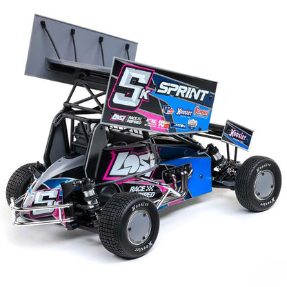 Helidirect Losi 22S Sprint 1/10 Scale 2WD RTR Dirt Oval RC Sprint Car, Brushed Spektrum Radio System - Blue - color: Blue