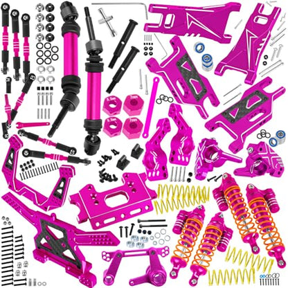 RC Upgrades Part for 1/10 Rustler Stampede (VXL) 2WD,A-Arm,Shock,Drive Shaft,Caster Block,Steering Blocks,Stub Axle Carriers,Steering Bellcranks,Links,Shock Tower,Front Bulkhead,Pink - color: Pink - (Rc Upgrades)