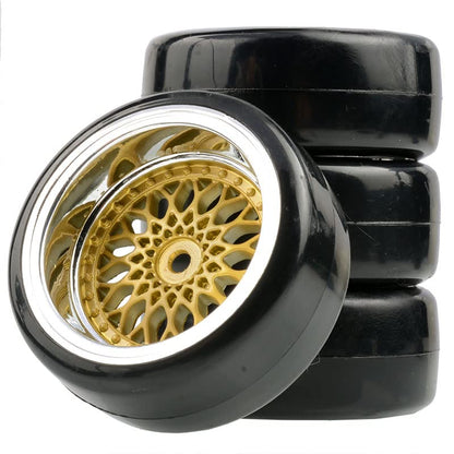 1/10 Drift Wheels Tires Set, Diameter 62mm RC Car Road Wheels and Tires with 12mm Hex RC Drift Car Tires Offset 3/6/9mm Fit for HSP HPI Sakura RC Car Accessories (Color : Offset9mm) - color: Offset9mm