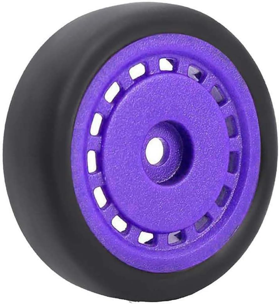 4PCS Pre-Glued On-Road Drift Racing Smooth Rubber Tires and Wheel Rims Set 7MM Hexagon for 1/24 Losi Micro-B RC Car Upgrades Parts (Purple) - color: Purple