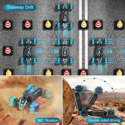 Axirata Remote Control Car Hand Controlled Gesture Sensing RC Stunt Car | RC Twist Car with Spray & Lights & Music for Kids 6-13 Year Old 4WD 2.4GHz Off-Road 360° Rotation Toy Car Gift for Boys Girls