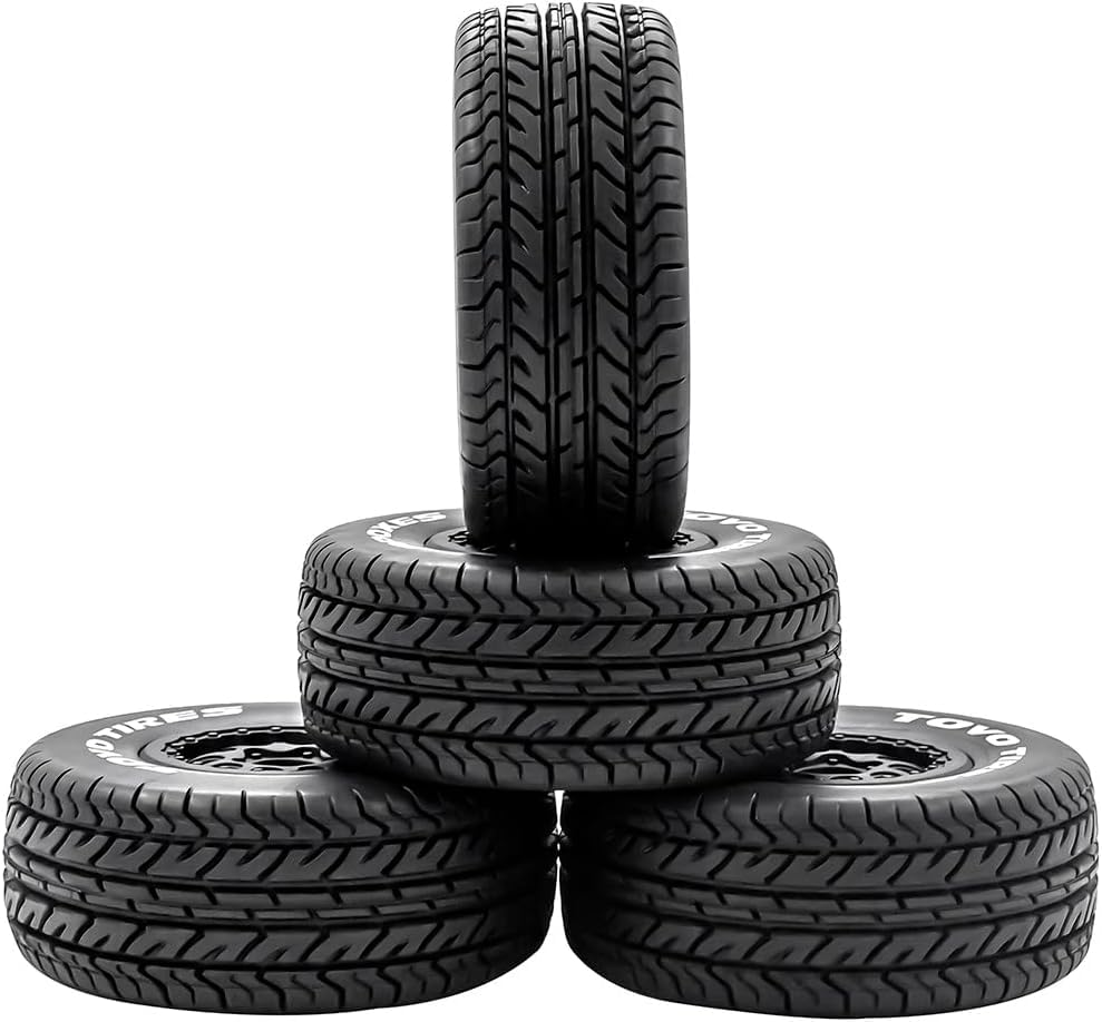 fujita 1/10 RC Racing Short Course Truck Tire & Off-Road Tyre Set Competible for ARRMA SENTON 3S Traxxas Slash4X4 Losi Tenacity Redcat HPI HSP RC Hort Course Truck Car（Black A） - color: Black a