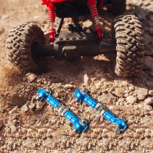 LIFKOME 2pcs Rc Adjustable Tie Rods for Car Truck Pull Rod Linkages with Polished Finish Convenient Installation for Enhanced Steering Performance