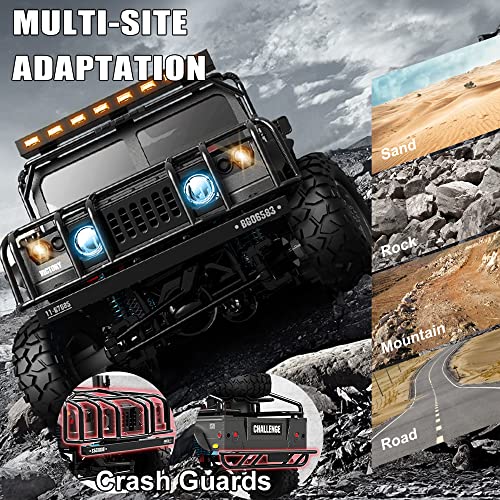 Remote Control Car 1/12 Scale, 4WD High Speed RC Car, Remote Control Truck Off Road, RC Rock Crawler, Hobby Grade All Terrain Vehicle with Metal Chassis Drive Shaft 2.4GHz RTR for Adults