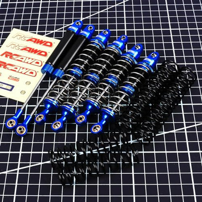 RCAWD Aluminum Shock Absorbers with Spare Springs Front Rear 6pcs for Losi 1/10 Baja Rey Hammer Rey U4 Upgrade Parts (Dark Blue) - color: dark blue