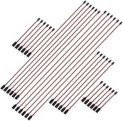 30 Pcs 3-Pin Extension Cable Cord Male to Female Lead Wire Connectors for Servo Extension Connection Control Board Remote Control Parts - 5 Sizes