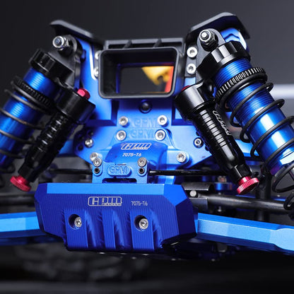 GPM Aluminum 6061-T6 Rear L-Shape Piggy Back (Built-in Piston Spring) Adjustable Spring Dampers 143Mm - 2Pc Set for TRAXXAS 1/8 4Wd Sledge Monster Truck-95076-4 (Red) - color: Red