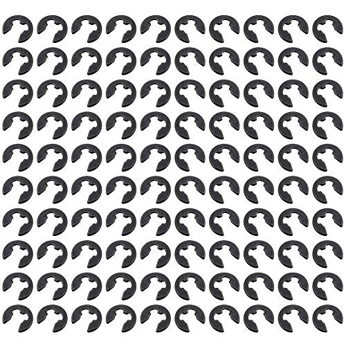 Hobbypark 100-Pack 1/8" E Clips 2.5mm Fastener Black for HSP Redcat Himoto Team Associated Axial Traxxas RC Model Car Hardware Parts Replacement