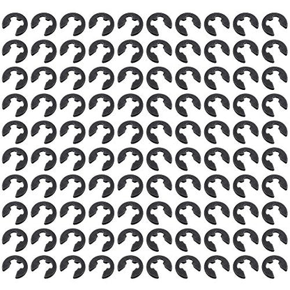 Hobbypark 100-Pack 1/8" E Clips 2.5mm Fastener Black for HSP Redcat Himoto Team Associated Axial Traxxas RC Model Car Hardware Parts Replacement
