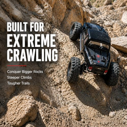 UDIRC UCX1804PRO 1/18 Brushless RC Crawler, 4-Wheel Steering Rock Truck | FOC Outrunner Motor, 2-Speed Transmission, Portal Axles, Hall Effect Radio, RTR 4x4 Off-Road RC Car for Adults - color: Red