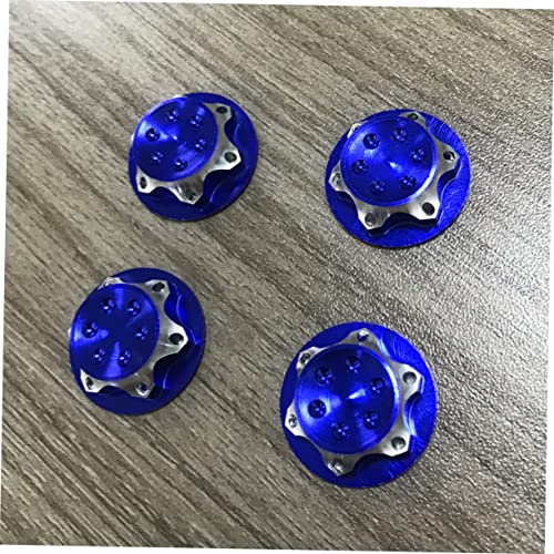 4Pcs 17mm Aluminium Alloy Wheel Hub Cover Non Nut for 1/8 RC Car Truck CNC Machined Crawler Wheel Hub Nut Blue