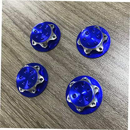 4Pcs 17mm Aluminium Alloy Wheel Hub Cover Non Nut for 1/8 RC Car Truck CNC Machined Crawler Wheel Hub Nut Blue
