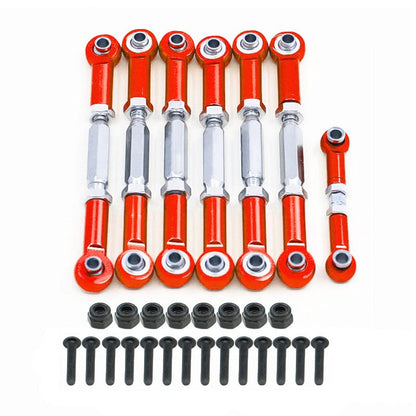 Aluminum Turnbuckles Camber Link Rod Ends Sets for 1/10 Slash 2WD 4X4/Hoss 2WD 4X4/Rustler 2WD 4X4/Stampede 2WD 4X4 Upgrade Parts RC Truck 7pcs/Set(Red)