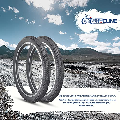 Hycline Mountain Bike Tire: 20/24/26/27.5-inch Folding Replacement High-Performance Wear-Resistant Bicycle Tires for MTB Off-Road Bike - size: 20x2.125 30TPI, style: Qty 2 Tires