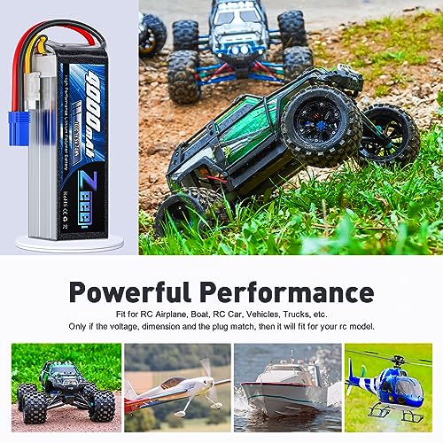 Zeee 5S Lipo Battery 4000mAh 18.5V 100C with EC5 Connector | Soft Pack Lipos Compatible with RC Helicopter Airplane RC Car Boat Truck Racing Models