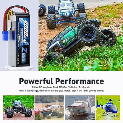 Zeee 5S Lipo Battery 4000mAh 18.5V 100C with EC5 Connector | Soft Pack Lipos Compatible with RC Helicopter Airplane RC Car Boat Truck Racing Models