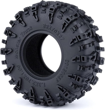 MORLORDY 4Pcs 1.3" Tires - 70mm High Rebound Rubber Tires with Foam Inserts for 1/18 1/24 Micro Crawlera TRX4M SCX24 Upgrade Parts, Style A - color: Style A