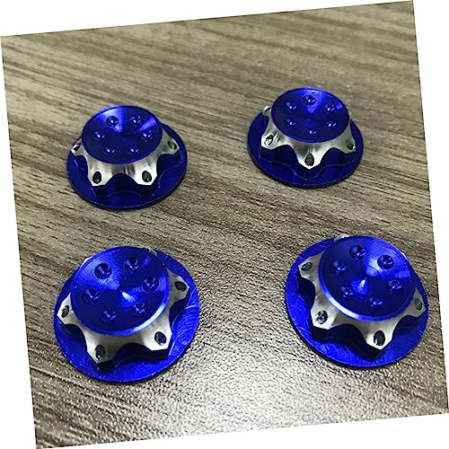 4Pcs 17mm Aluminium Alloy Wheel Hub Cover Non Nut for 1/8 RC Car Truck CNC Machined Crawler Wheel Hub Nut Blue