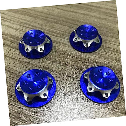 4Pcs 17mm Aluminium Alloy Wheel Hub Cover Non Nut for 1/8 RC Car Truck CNC Machined Crawler Wheel Hub Nut Blue