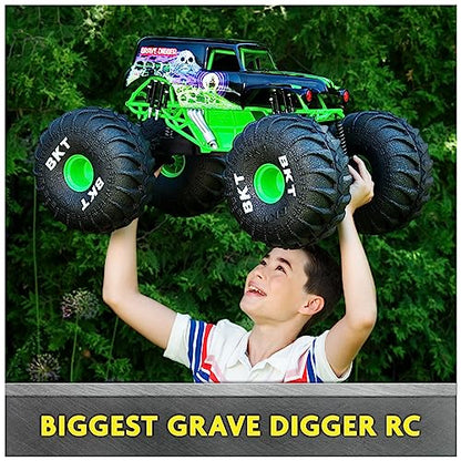 Monster Jam, Official Mega Grave Digger All-Terrain Remote Control Monster Truck, Over 2 Ft. Tall, 1:6 Scale, Kids Toys for Boys and Girls Ages 4 and Up | Over 2-Ft Long, All-Terrain RC Truck for Hero-Sized Stunts, Oversized Tires & Advanced Suspension, G