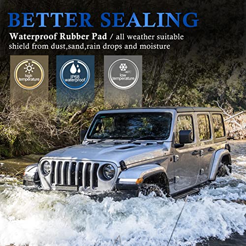 BUNKER INDUST Side Shooter LED Light Pods Wiring Harness Kit, 1 Pcs 12" Spot Flood LED Light Bar 90W Work Light Waterproof Cube Lights Off-Road Driving Bumper Light for ATV UTV Truck Boat Tractor - size: 12 Inch