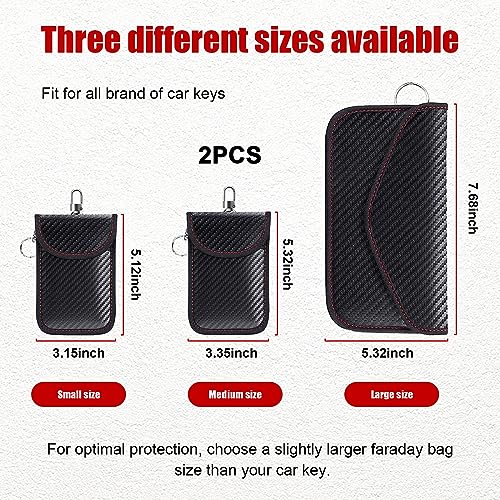 Kewucn 2 Pack Faraday Bag - RFID Signal Blocking Key Fob Protector and Anti-Hacking Faraday Cage, Premium Car Key Safe Protector (Medium) - size: Medium (3.35×5.32 inches)
