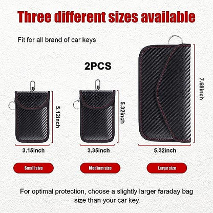 Kewucn 2 Pack Faraday Bag - RFID Signal Blocking Key Fob Protector and Anti-Hacking Faraday Cage, Premium Car Key Safe Protector (Medium) - size: Medium (3.35×5.32 inches)