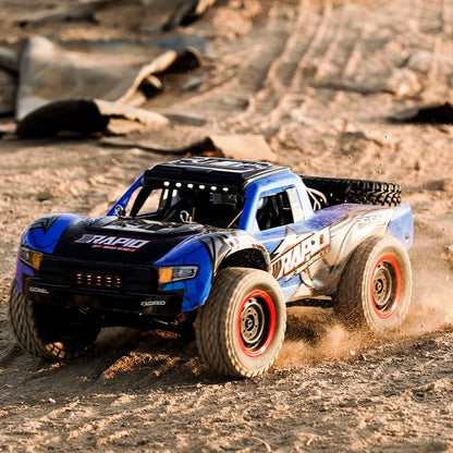 RC Cars 1:14 RC Truck 30 MPH 4WD Remote Control Car All Terrain Trophy Car for Adults Boys Teens Fast Off-Road RC Buggy Big Short Course Monster Truck with 2 Batteries 50 Mins Play (RTR) - color: 130-blue