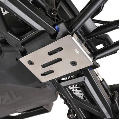KYX Racing Stainless Steel Chassis Protective Plate Skid Plate Guard Upgrades Parts Accessories for 1/10 RC Crawler Car Traxxas F150 Raptor R