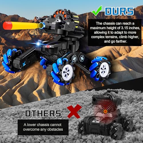 RC Tank Car with Drift Hand Gesture Control 2.4Ghz Free Deformation Truck with Light Spray & Domino Train Toy 80 PCS Dominos STEM Montessori with Lights & Music Gifts for Boys Girls 3-6