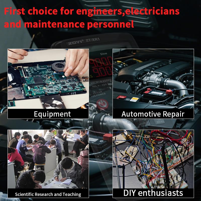 Battery Internal Resistance Tester 2 in 1 multimeter Battery Voltage Meter Car Battery Tester for AAA AA Model 0.1mΩ-200Ω