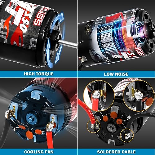 550 Brushed Motor 21T & Heatsink Combo for 1/10 RC Truck Car Traxxas 1/10 Slash Redcat ARRMA AXIAL HSP HPI Wltoys Kyosho HELION - size: 21T Motor&Heatsink Combo