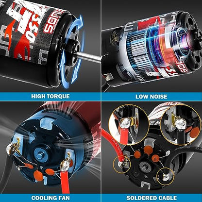 550 Brushed Motor 21T & Heatsink Combo for 1/10 RC Truck Car Traxxas 1/10 Slash Redcat ARRMA AXIAL HSP HPI Wltoys Kyosho HELION - size: 21T Motor&Heatsink Combo