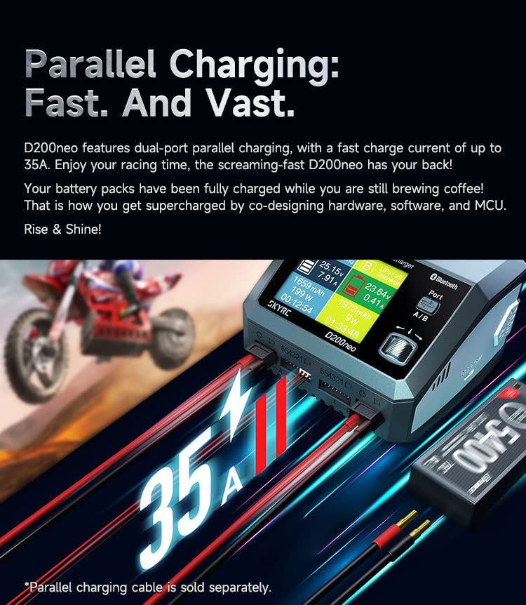 Sky RC D200neo Dual Charger 800w Lipo Battery Balance Charger BD350 Discharger AC/DC Multi-Function Smart Charger