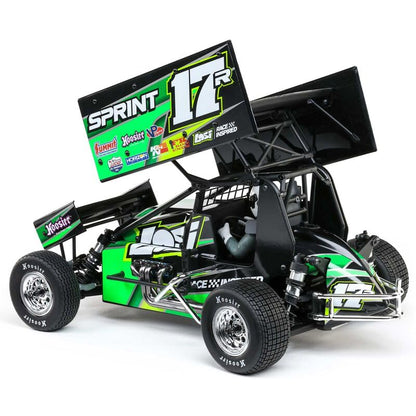 Helidirect Losi 22S Sprint 1/10 Scale 2WD RTR Dirt Oval RC Sprint Car, Brushed Spektrum Radio System - Green - color: Green