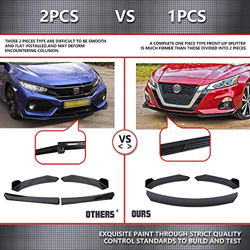 x xotic tech Front Bumper Lip Spoiler + Side Skirt Splitter + Rear Bumper Lip Wrap Splitter Canard - color: Black, size: Full Wide Body Kit