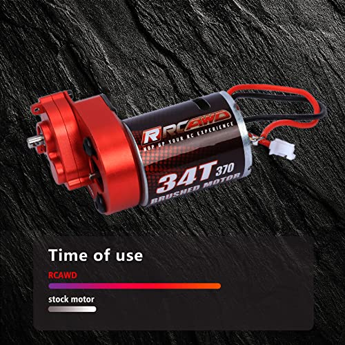 RCAWD 330% More Power 370 Motor SCX24 Transmission Gearbox Set for Axial 1/24 SCX24 AX26 Series Upgrades Part Red - color: Red