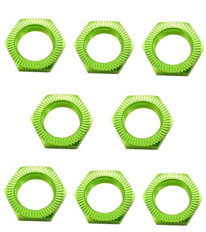 8 pcs Aluminum RC Wheel Nuts 17mm Thread 1.0mm for ARRMA HSP AXIAL FS HIMOTO Redcat Upgraded Hop-Up Parts (Green) - color: Green
