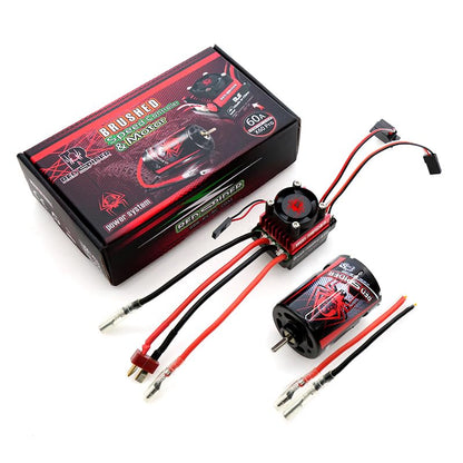 REDSPIDER 23T 540A Brushed Motor and 60A ESC Brushed Motor ESC Combo, Dual Mode BEC 2A / 6V Fit for 1/10 RC Crawler Car Trx4 Trx6 Axial SCX10 II III Redcat Gen7 Gen8 V2 RC4WD D90 (ESC and Motor)