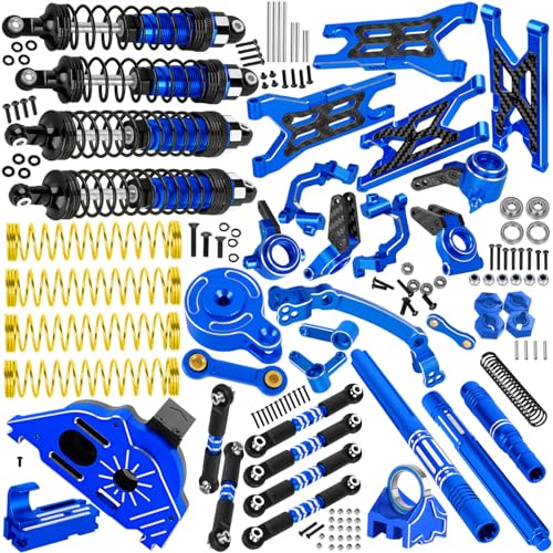 RC Upgrades Part for 1/10 Granite/Senton 3S & Mega550,Shock,A-Arm,Caster Block,Steering Blocks,Stub Axle Carriers,Links,Gearbox,Center Driveshaft Axles,Support,25T Spline,Steering,Blue - color: Navy Blue - (Upgrades Part)